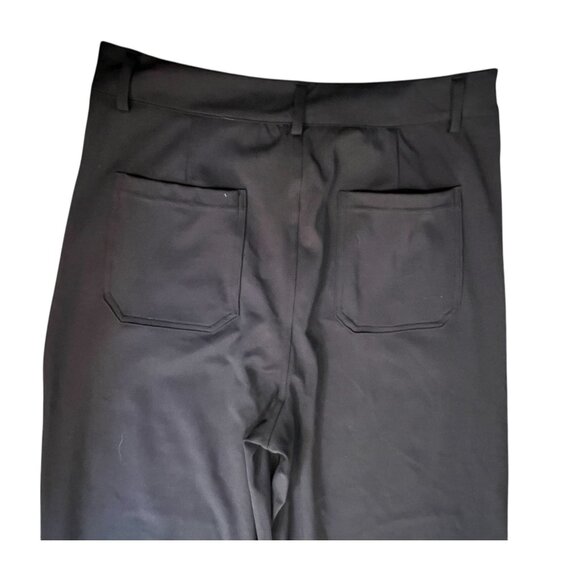 Halara Wide Leg Front Pocket Button Zipper Work Pants Sz Small Womens Black - Picture 13 of 13